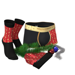 Коледен Пакет Мъжки Боксерки + Чорапи и Шапка В2