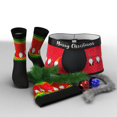 Коледен Пакет Мъжки Боксерки + Чорапи и Шапка В1